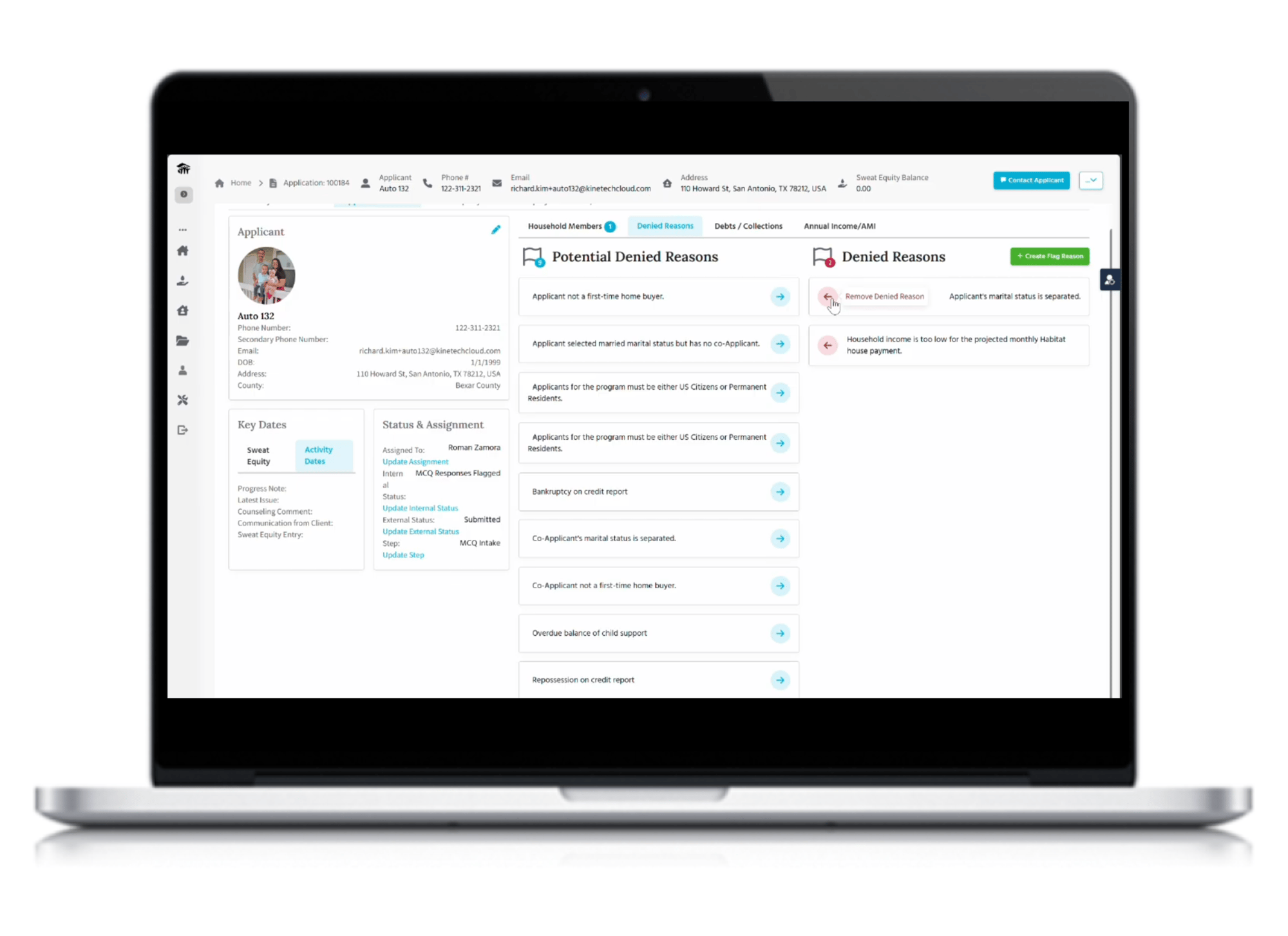 Habitat for Humanity Dashboard on Macbook