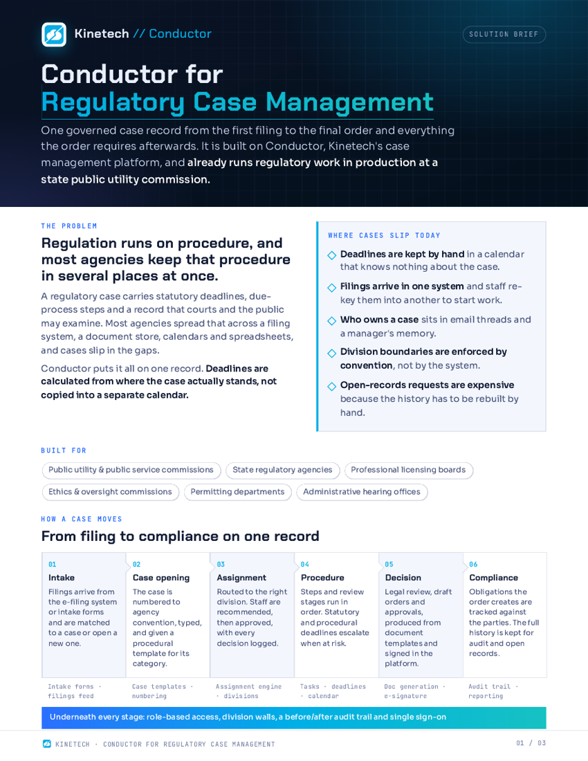 Conductor for Regulatory Case Management Solution Brief cover